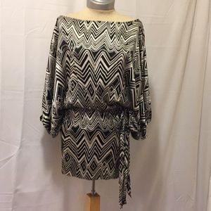 Express BW Silk Geometric Mini Dress